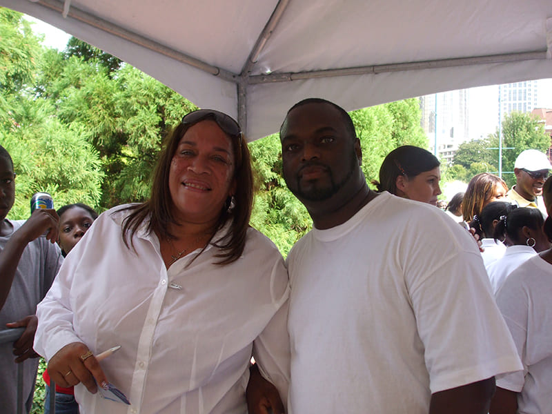 Sparky D (left) with Pastor Reginald Blanchard, J4J